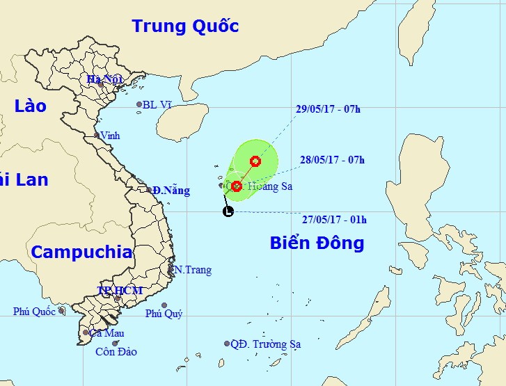 圖為東海出現的熱帶性低氣壓路徑。（圖源：中央水文氣象預報中心）