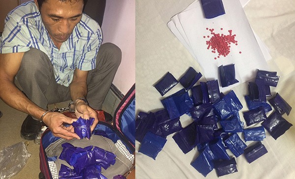 人贓並獲，歹徒范文雄與毒品證物。（資料圖：人民公安新聞網）