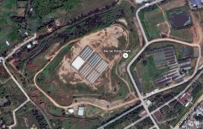 東盛垃圾處理場空照圖。（示意圖來源：Google Maps）