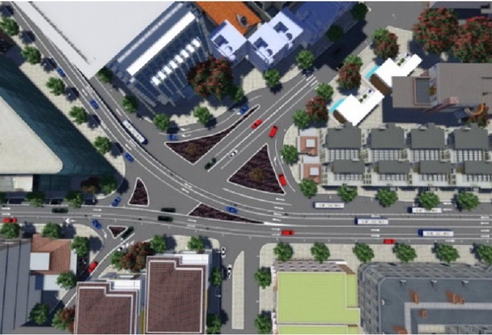 圖為范五老至阮鶯高架橋分支的總體設計圖。（圖源：交通運輸雜志新聞網）