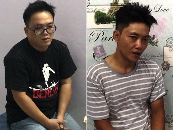 圖為被抓獲歸案的阮文河及阮世英。（圖源：互聯網）