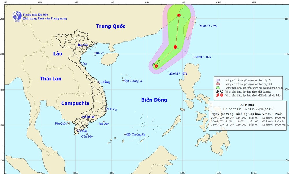 東海熱帶低氣壓的演變及其動態。（圖源：中央水文氣象預報中心）