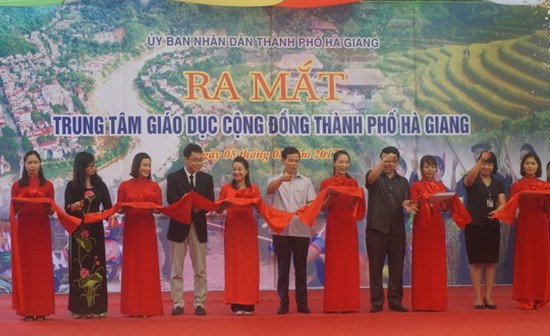 圖為河江市社群教育中心落成剪綵儀式。（圖源：河江市社群教育中心）