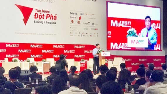 計劃與投資部長阮志勇在第9次越南企業併購論壇上發表講話。