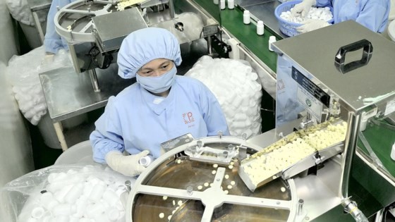 平抑物價藥品的生產線。