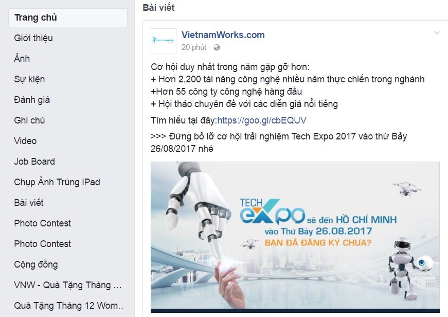 本市將於8月26日舉辦的科博招聘會(Tech Expo 2017)。（圖源：Tech Expo 2017粉專頁截圖）