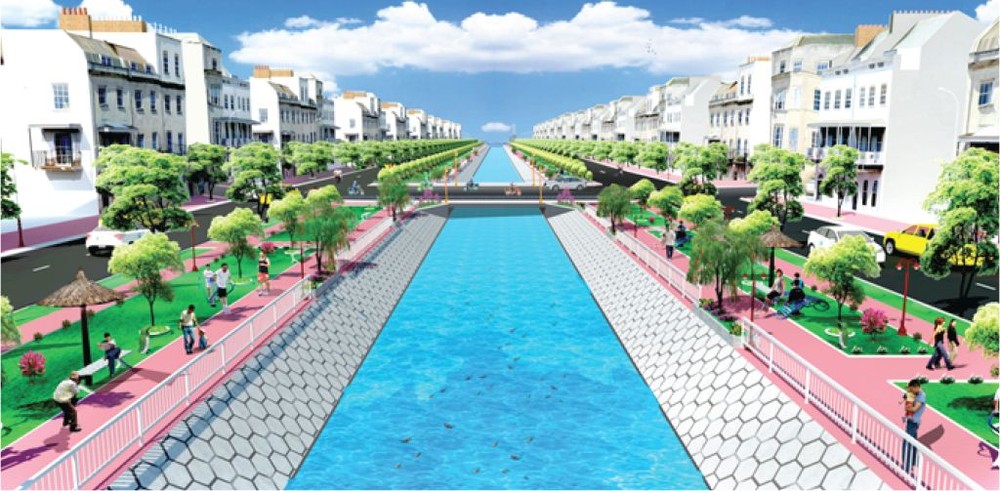 杭龐涌恢復原貌後的透視圖。（圖源：互聯網）