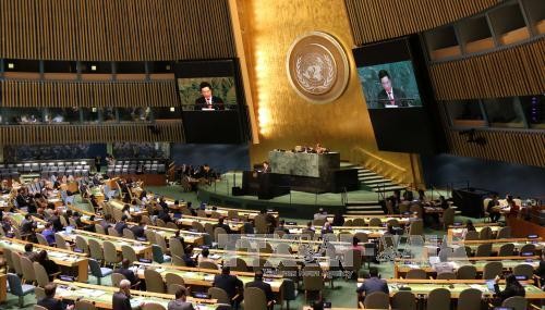 圖為第72屆聯大現場。（圖源：越通社）