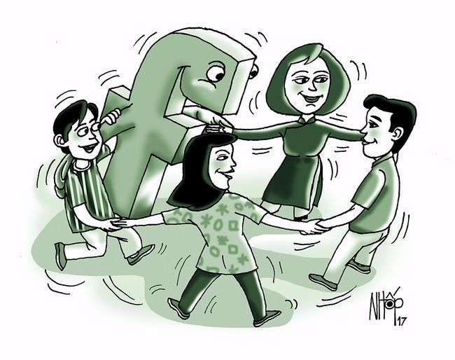 師生與臉書。（示意圖源：NHỐP17）