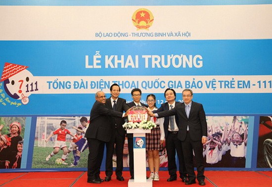 圖為國家保護兒童111 號總台開通儀式。（圖源：德平）