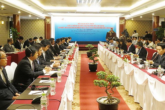 圖為本市日前舉行的“市政府與日本商會之間圓桌會議”現場一瞥。