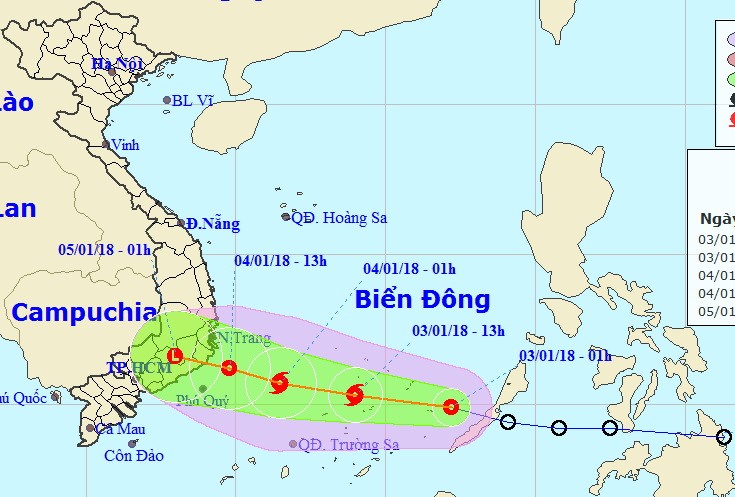 熱帶低氣壓向西北偏西移動。（圖源：中央水文氣象預報中心）