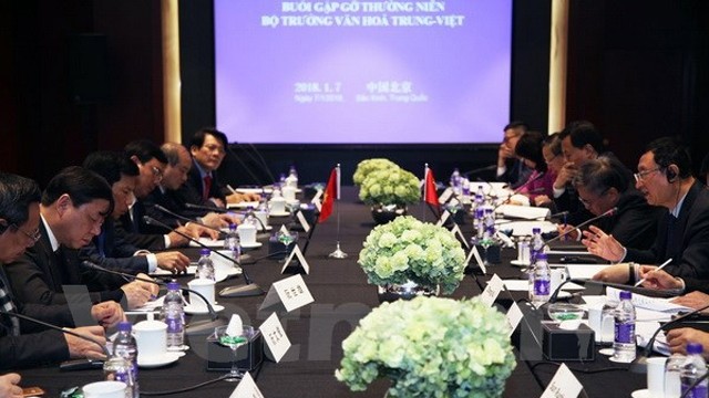 越中雙方會談現場一瞥。（圖源：越通社）