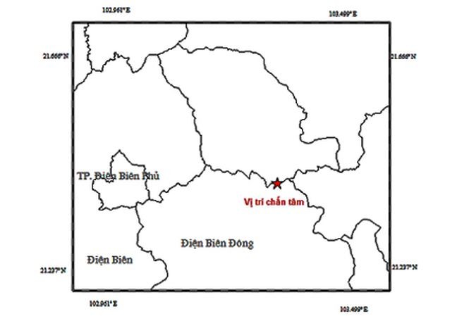 震中位置圖。（圖源：地球物理院）