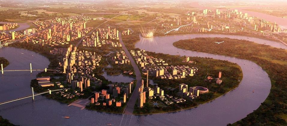 本市加快東區房地產發展。圖為本市第二郡空照一隅。