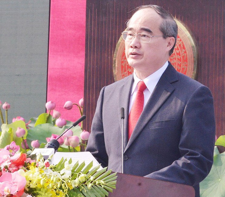 市委書記阮善仁在儀式上致詞。（圖源：越勇）