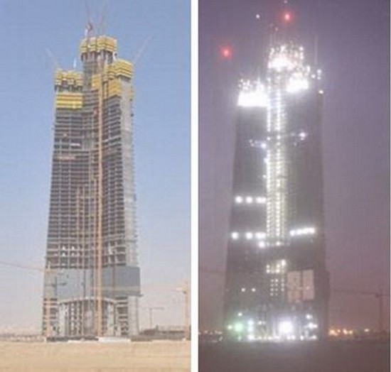 正在施工中的吉達塔。（圖源：互聯網）