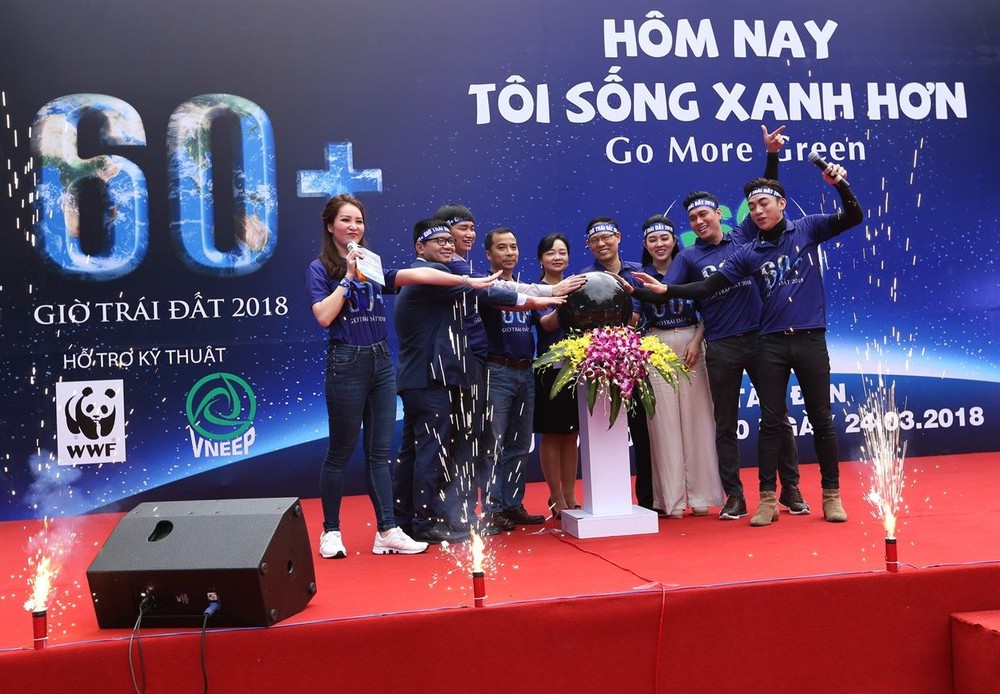 2018年“地球一小時”活動發起儀式一瞥。（圖源：玉霞）