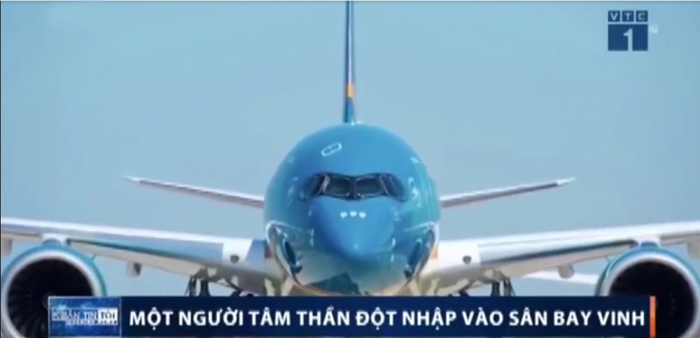 精神病者差點登上飛機。（圖源：VTC視頻截圖）