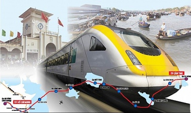 胡志明市-芹苴高速鐵路線路。