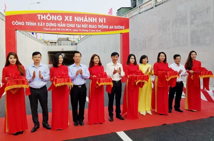 安霜 N1 地下通道今(14)日舉行了剪綵落成儀式，正式投入使用。（圖源：福巡）