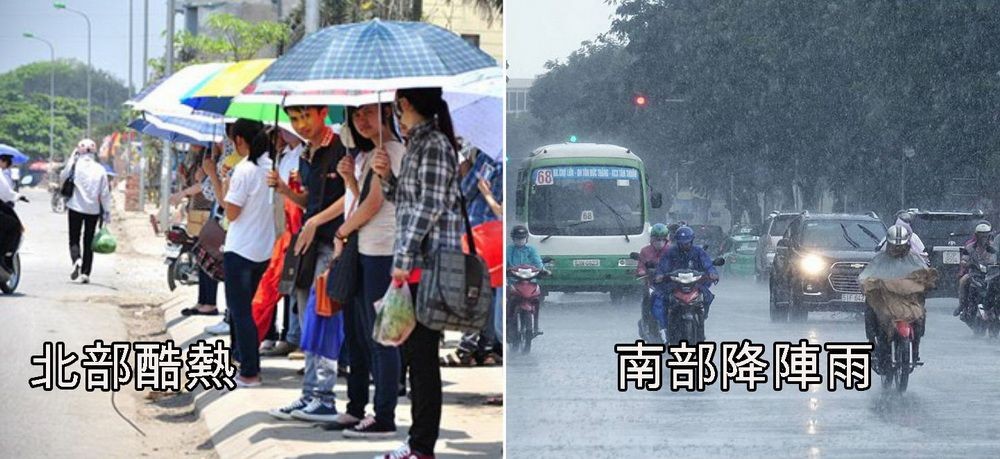 北部酷熱南部降陣雨。（示意圖源：互聯網）