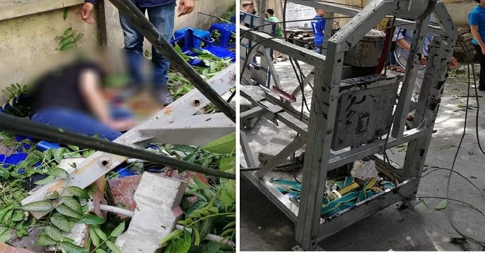 手腳架倒塌現場。（圖源：互聯網）