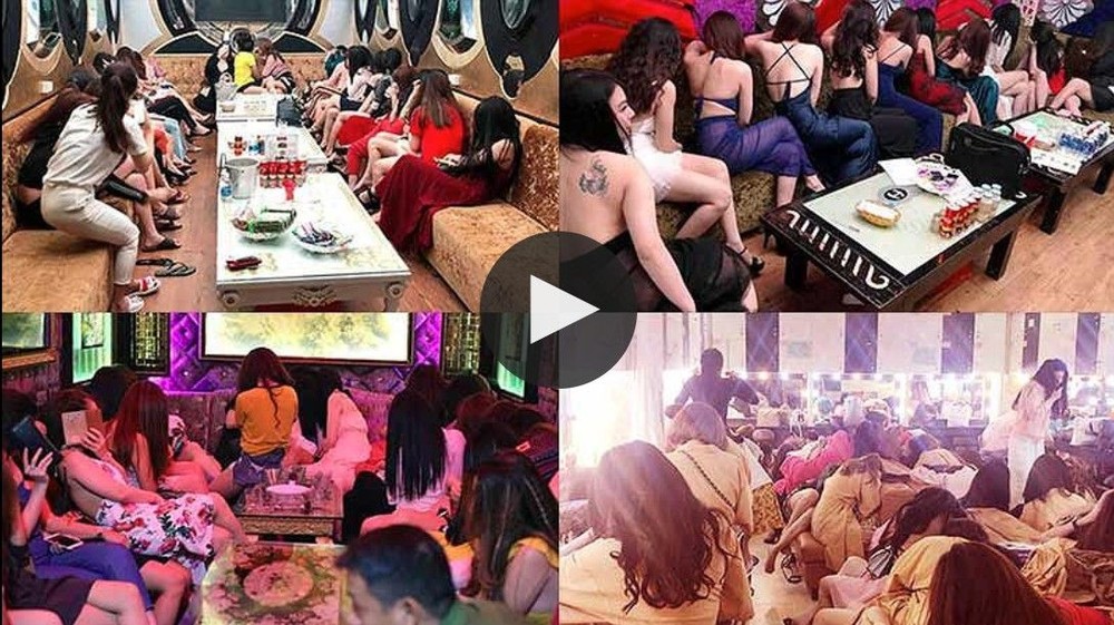 市公安廳與各職能單位配合，突擊檢查多家餐廳、卡拉OK店等活動，從而查獲多個從事變相勞務經營單位。（圖源：視頻截圖）