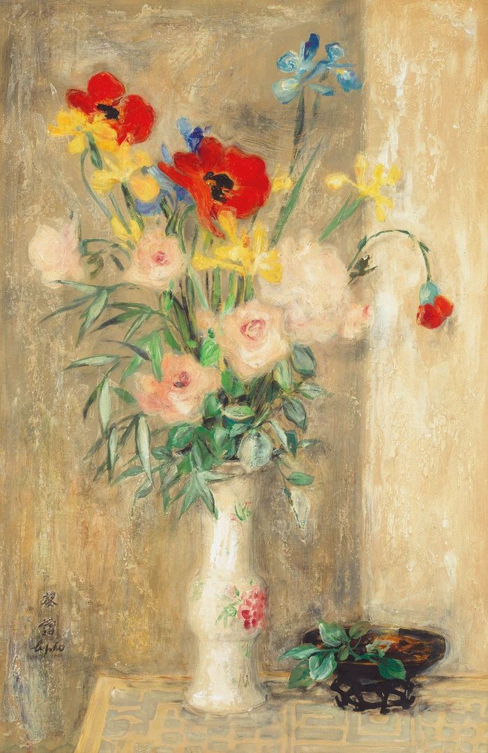 黎譜畫家的作品《靜物花》。
