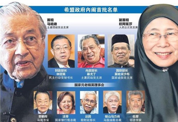 馬來西亞新任總理馬哈蒂爾上台後組建的“國家元老精英委員會”(國英會、TEP)宣佈成立5人專案小組徹查一個馬來西亞發展有限公司(一馬公司、1MDB)案。（圖源：互聯網）