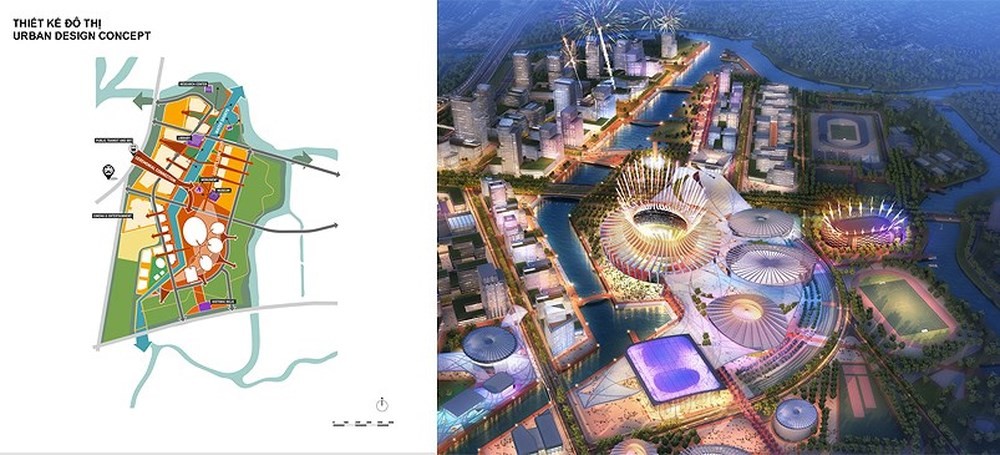 圖為第二郡安富坊迪哲國家體育聯合區比例尺為1/2000的分區規劃方案。