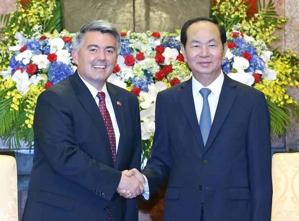 國家主席陳大光接見賈德納參議員。（圖源：顏創）