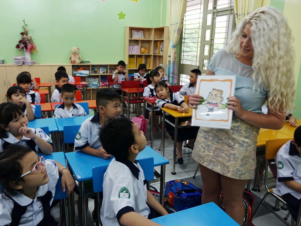 一年級小學生在上英語課。（示意圖源：互聯網）