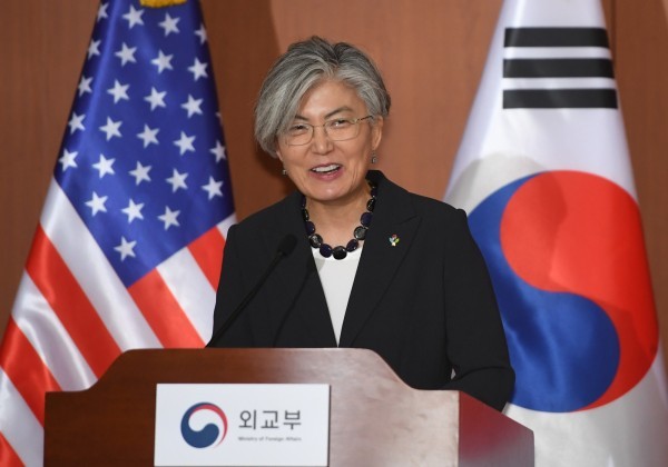 韓國外長康京和18日舉行就職一周年記者會，會上她表示，將爭取在今年內發表終戰宣言。（圖源：AFP）