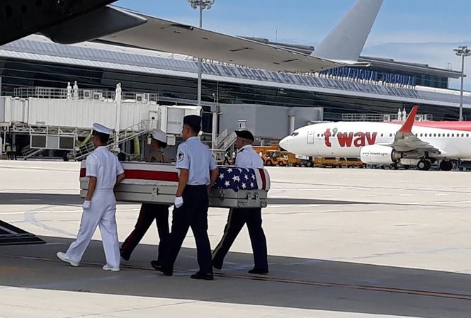 美軍遺骸移交儀式一瞥。（圖源：外交部）