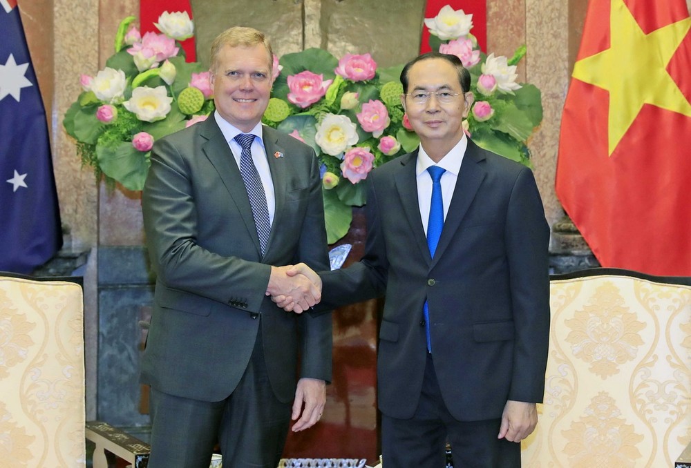 國家主席陳大光接見托尼‧史密斯議長。（圖源：顏創）