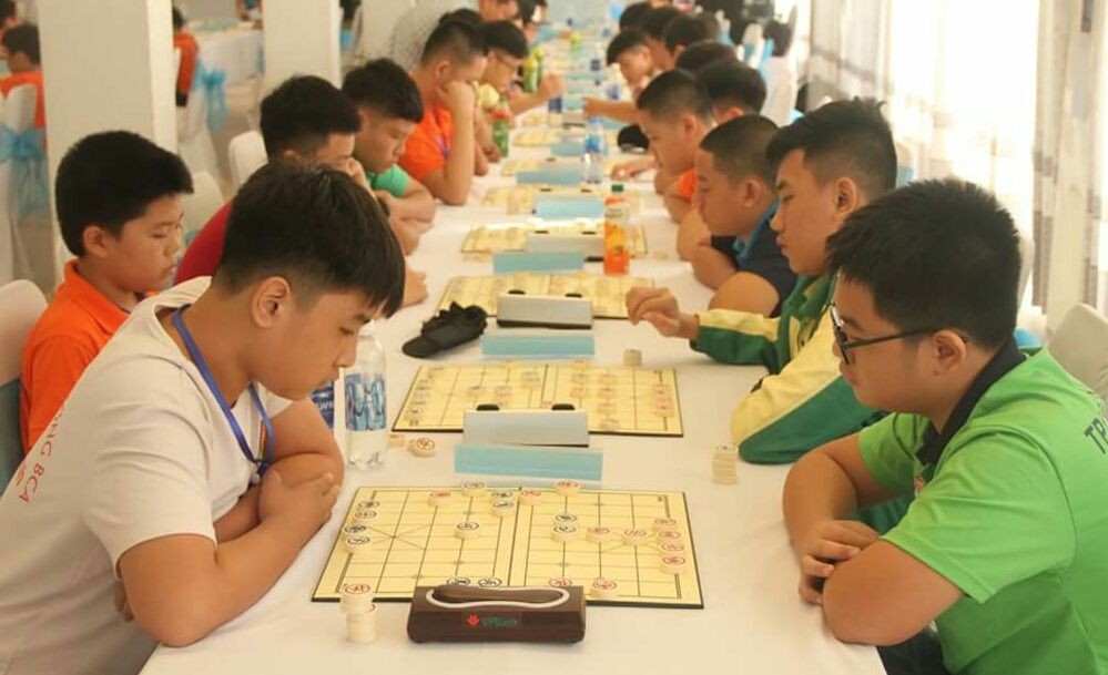 象棋比賽賽場一隅。