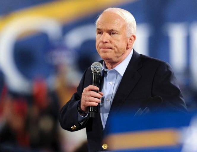 麥凱恩在2008年11月競選總統時的資料圖片。（圖源：互聯網）