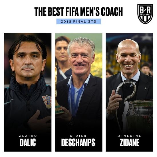 最佳男主教練候選人：達利奇，德尚，齊達內。