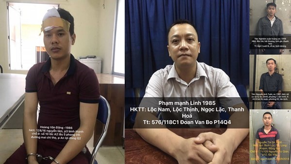 被抓獲的5名嫌犯。（圖源：VOV）