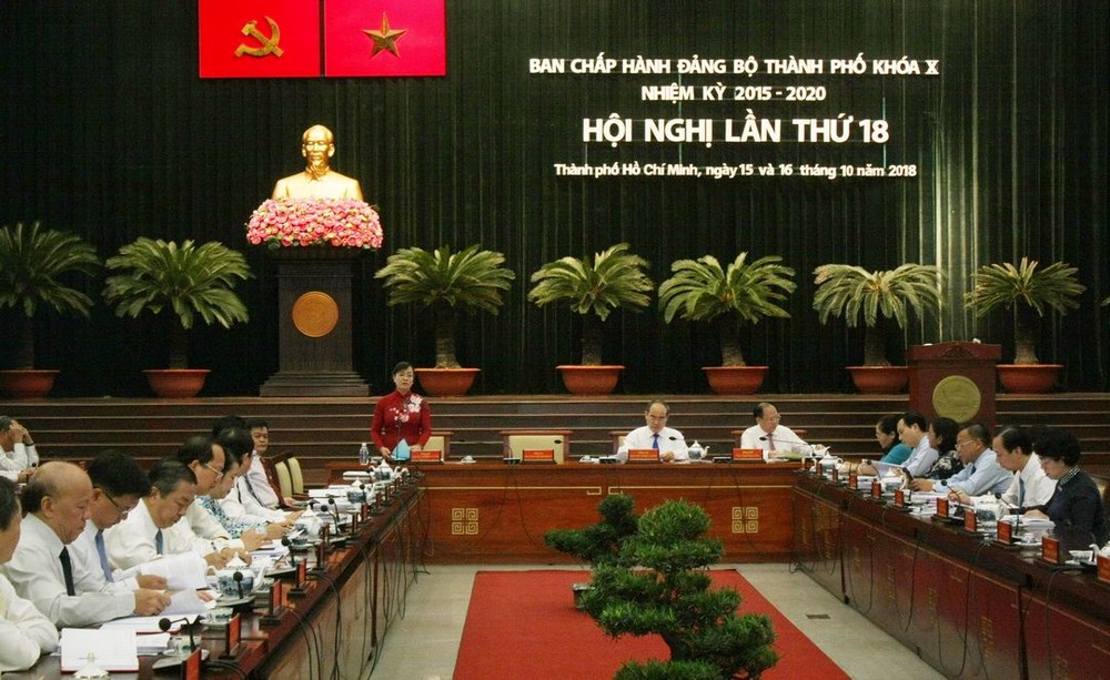 第十屆市黨部執委會第十八次會議開幕式現場。（圖源：越通社）