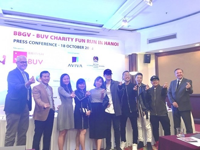 2018年慈善歡樂跑活動新聞發佈會場景。