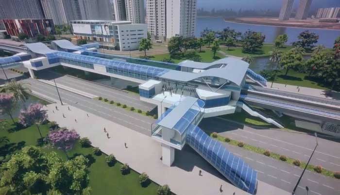 地鐵二號線配景圖。