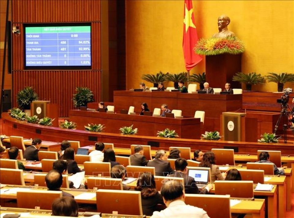 國會通過《特赦法》修訂草案。圖為國會會議現場一隅。（圖源：越通社）