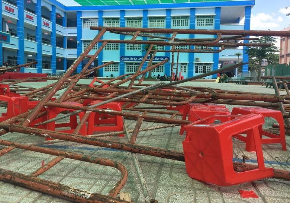 手腳架倒塌事故現場。（圖源：文珠）