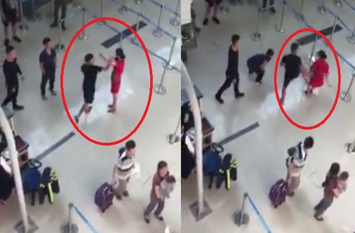 越捷女地勤遭行兇。（圖源：視頻截圖）