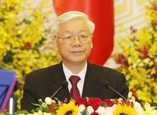 黨中央總書記、國家主席阮富仲向全國同胞致以新春祝福。（圖源：越通社）