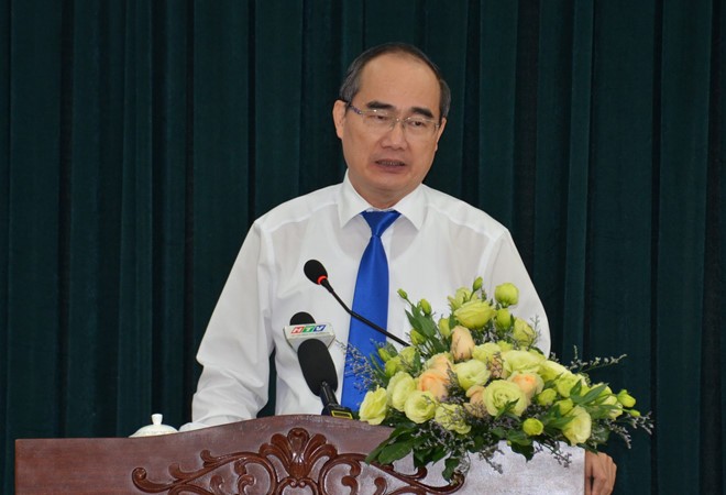 市委書記阮善仁在會上發表指導意見。（圖源：忠孝）