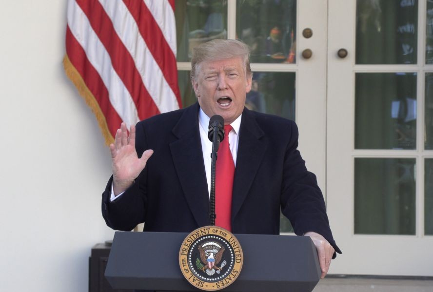 美國總統特朗普在華盛頓白宮發表講話。（圖源：新華社）