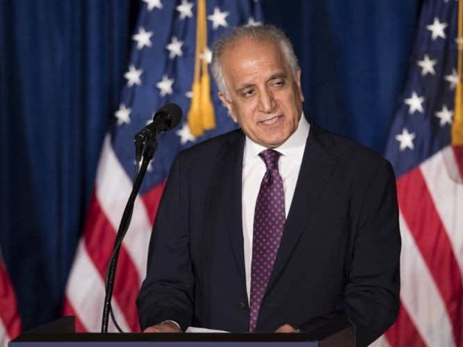 美國政府阿富汗和解事務特別代表扎爾梅‧哈利勒扎德在會談後表示，雙方會談取得重大進展。（圖源：AFP）